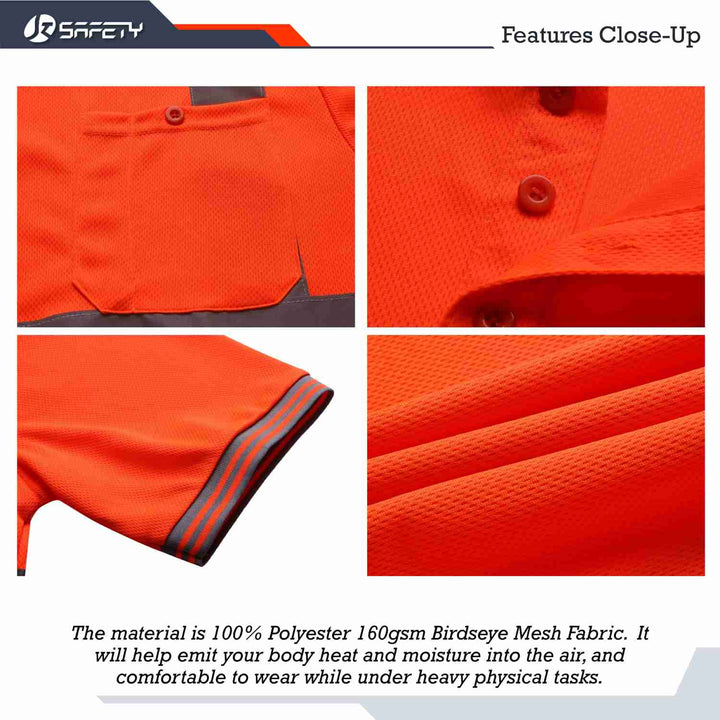 JKSafety Hi-Vis Reflective Safety Polo Shirt Short Sleeve (JKP066)