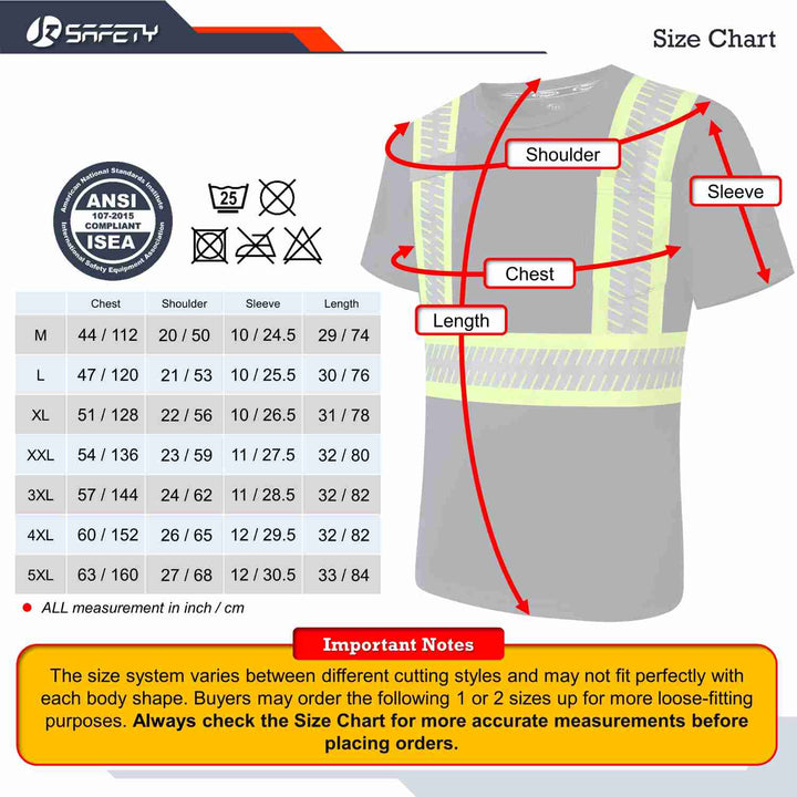 JKSafety Hi-Vis Two-Tone Safety Shirt with Short Sleeve, Crew Neck (JKT090)