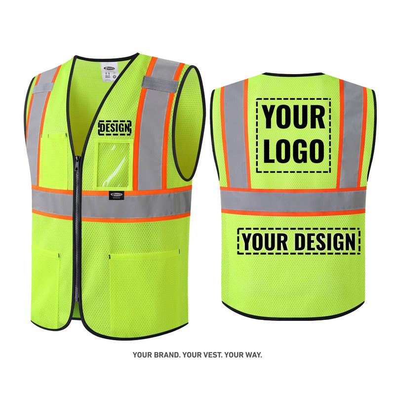 Custom Hi-Vis Safety Vest with Logo Printing – No Minimum Order | BX310