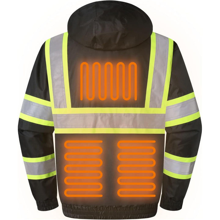 JKSafety 10 Pockets Waterproof Hi-Vis Reflective Winter Bomber Jacket (JK118)