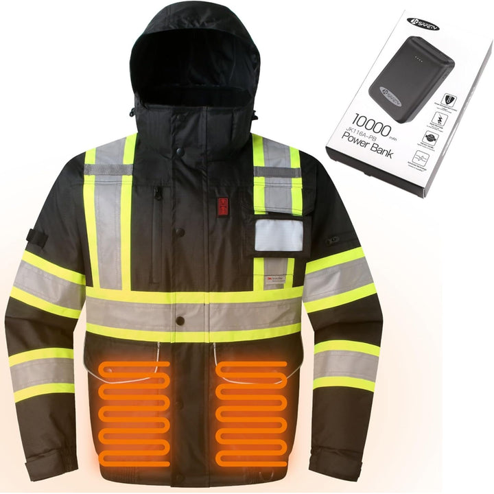 JKSafety 10 Pockets Waterproof Hi-Vis Reflective Winter Bomber Jacket (JK118)