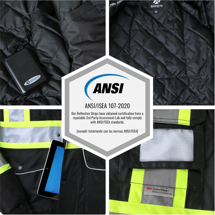 JKSafety 10 Pockets Waterproof Hi-Vis Reflective Winter Bomber Jacket (JK118)