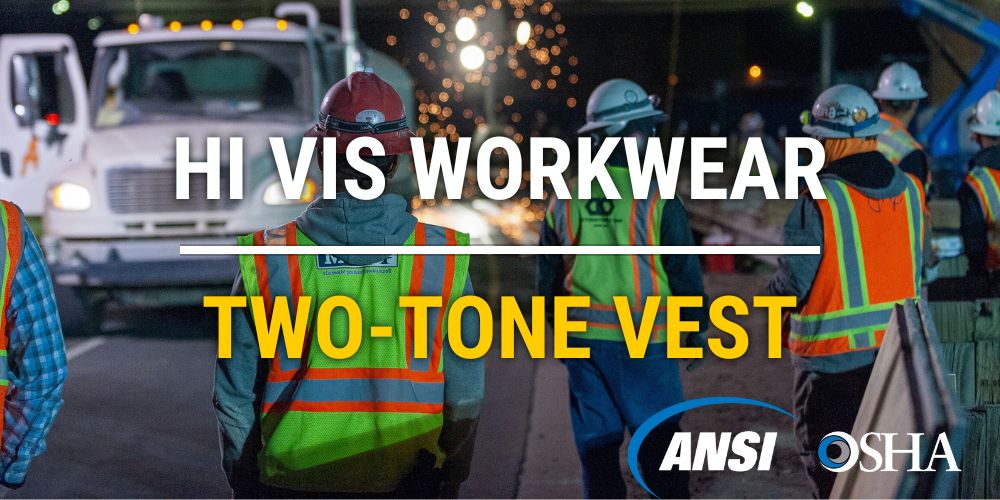 hi vis workwear two-tone reflective safety vest