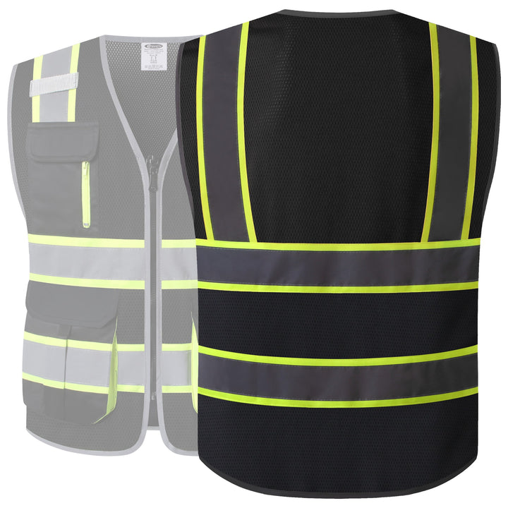 JKSafety 9 Pockets Hi-Vis Mesh Safety Vest, Two-Tone (JK140)