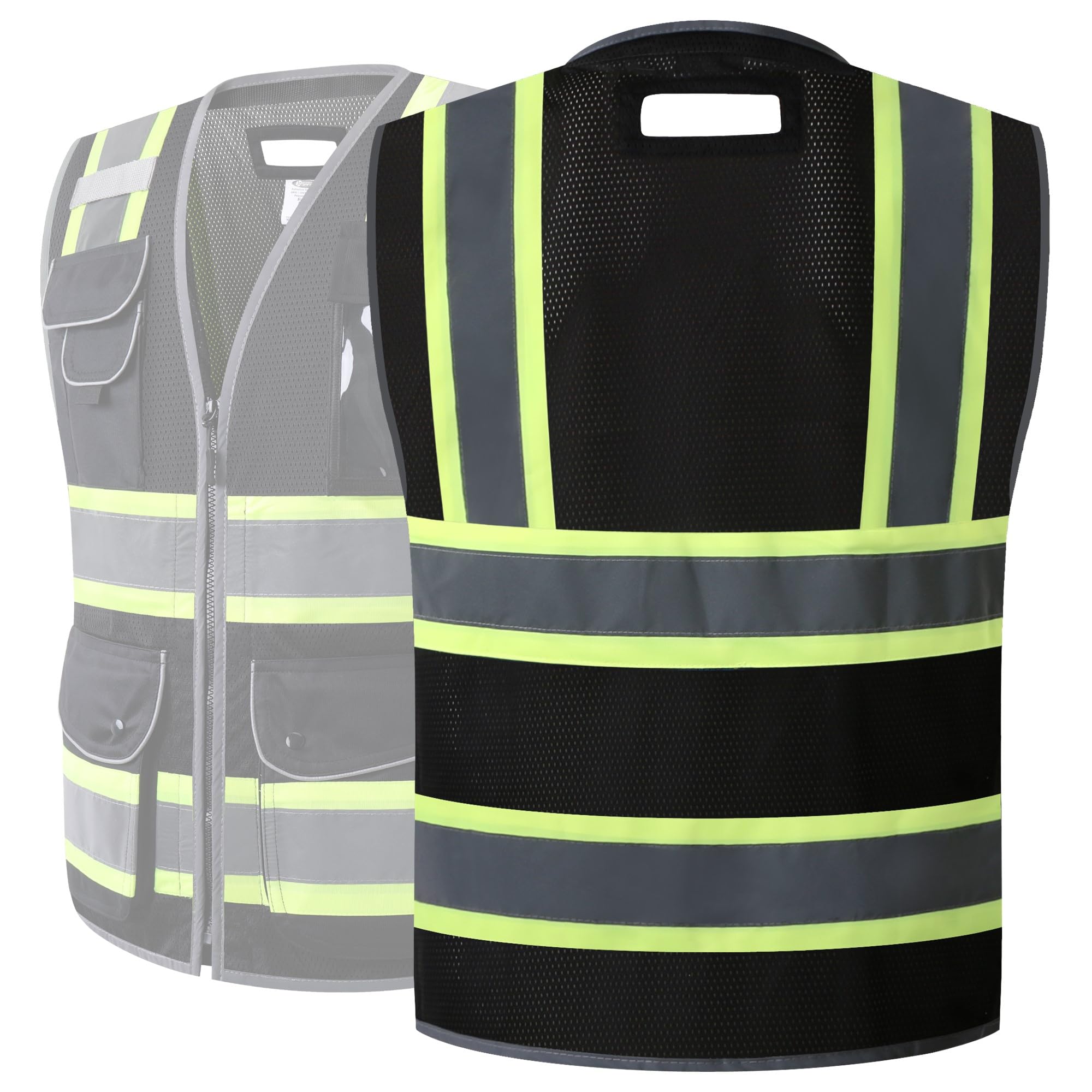 JKSafety 11 Pockets Mesh Hi-Vis Safety Vest