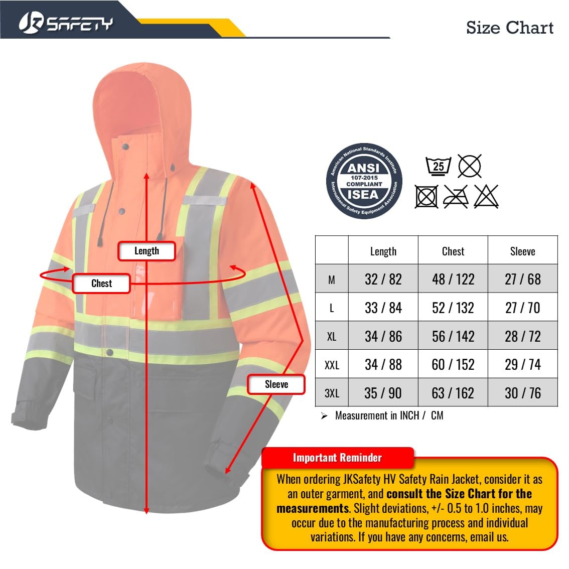 JKSafety Hi-Vis Rain Gear, Waterproof Reflective Rain Jacket and Pants