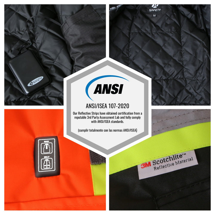 JKSafety 7 Pockets Heated Waterproof Winter Hi-Vis Safety Jacket (JK116A)