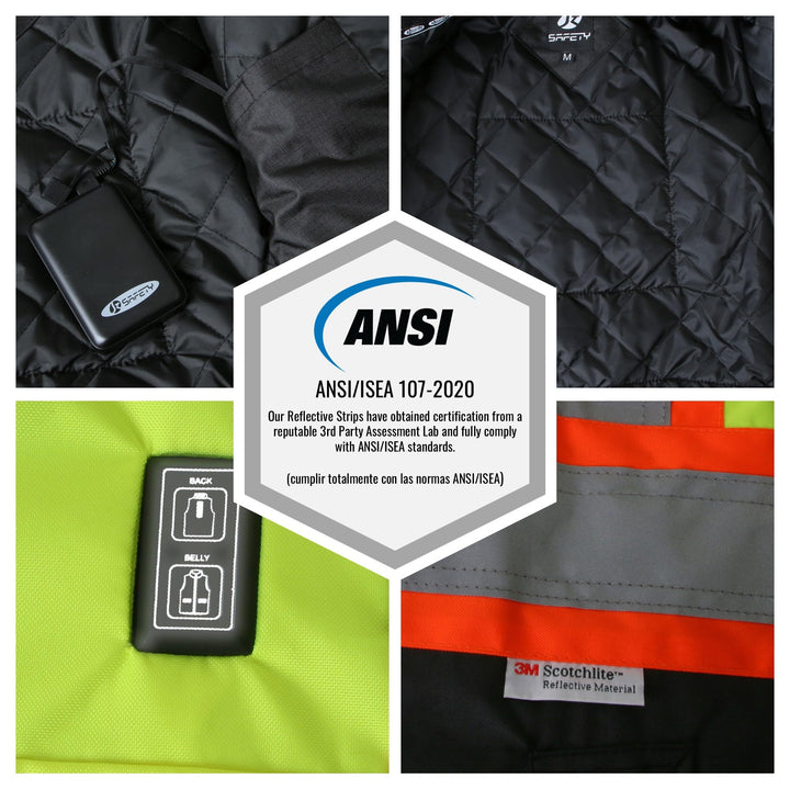 JKSafety 7 Pockets Heated Waterproof Winter Hi-Vis Safety Jacket (JK116A)