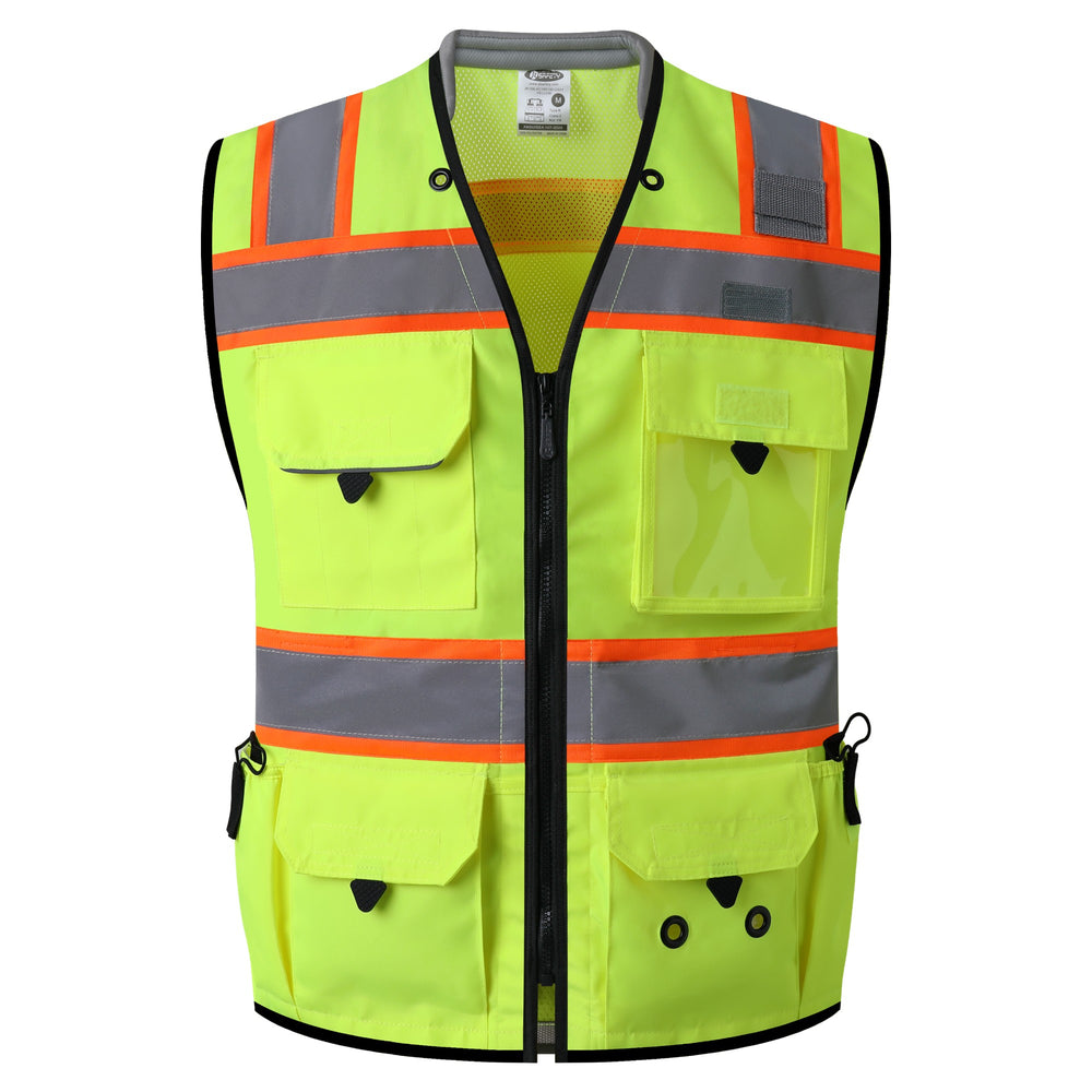 JKSafety Reflective Surveyor Safety Vest Cushioned Collar