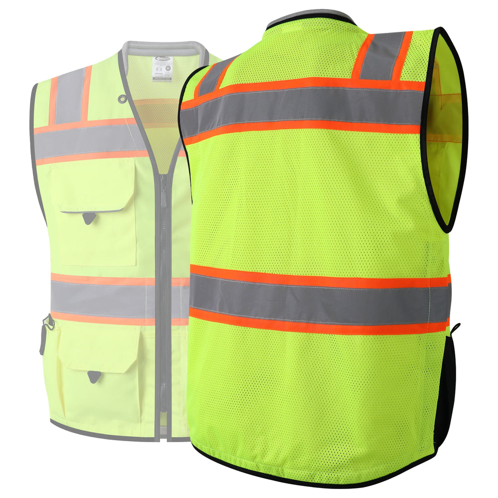 JKSafety Reflective Surveyor Safety Vest Cushioned Collar