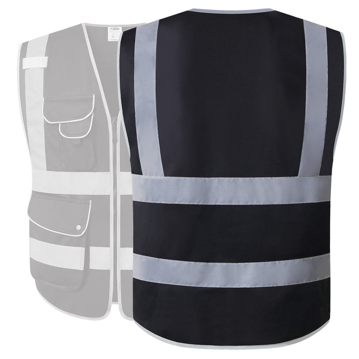 JKSafety Chaleco de seguridad reflectante de alta visibilidad con 9 bolsillos (JK150)