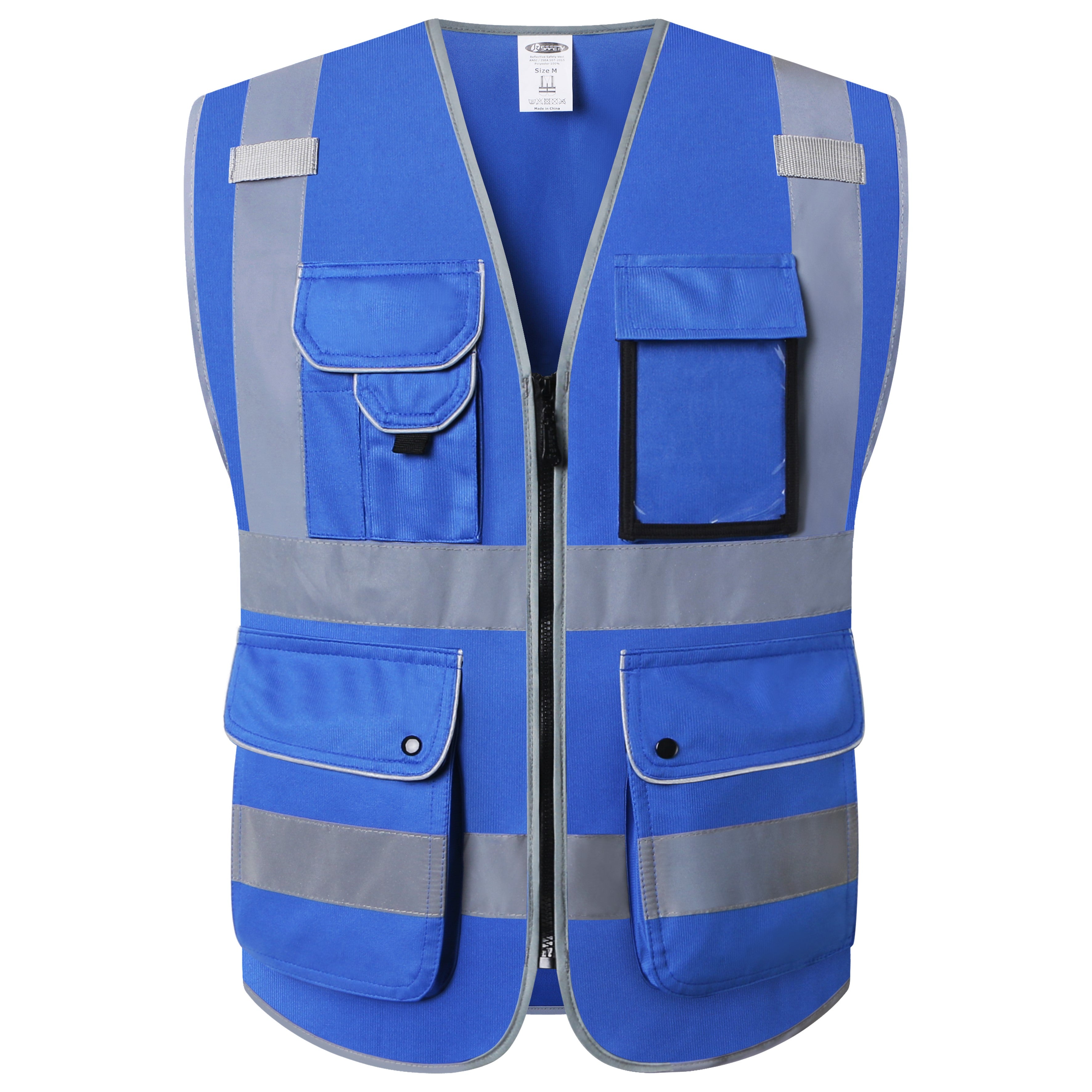 JKSafety 9 Pockets Hi-Vis Reflective Safety Vest