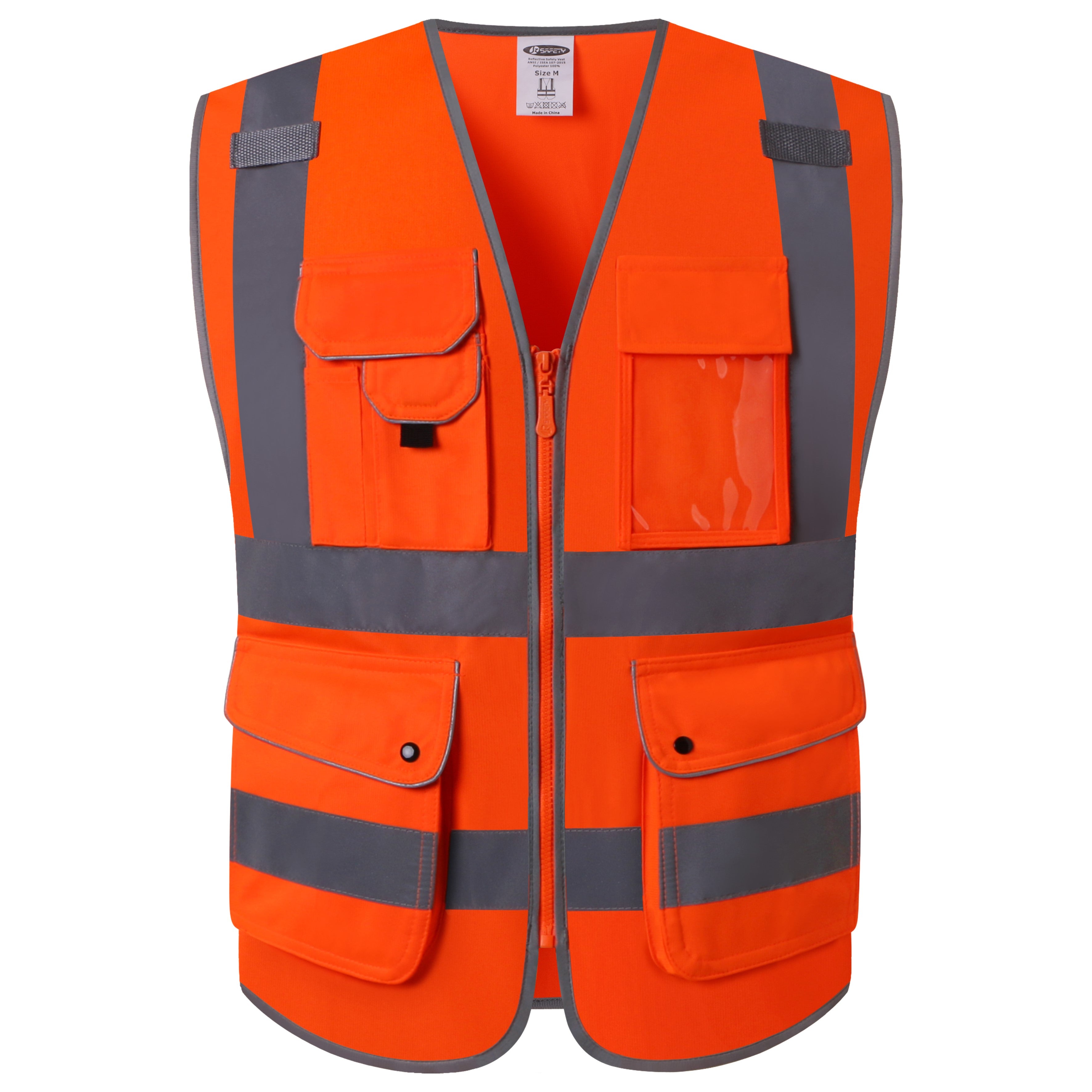 JKSafety 9 Pockets Hi-Vis Reflective Safety Vest