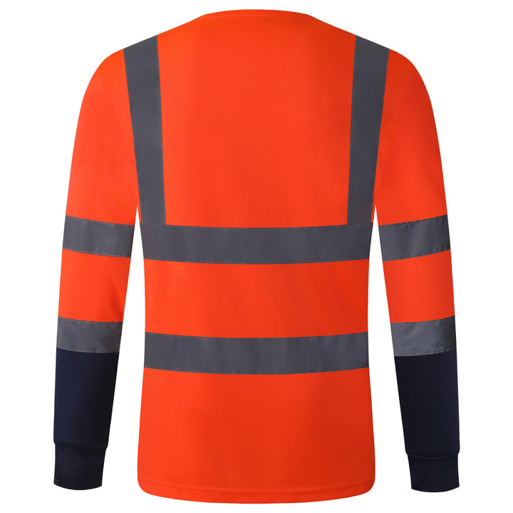 JKSafety Hi-Vis Reflective Safety Shirts with Long Sleeve, Black Bttom(JKT078)