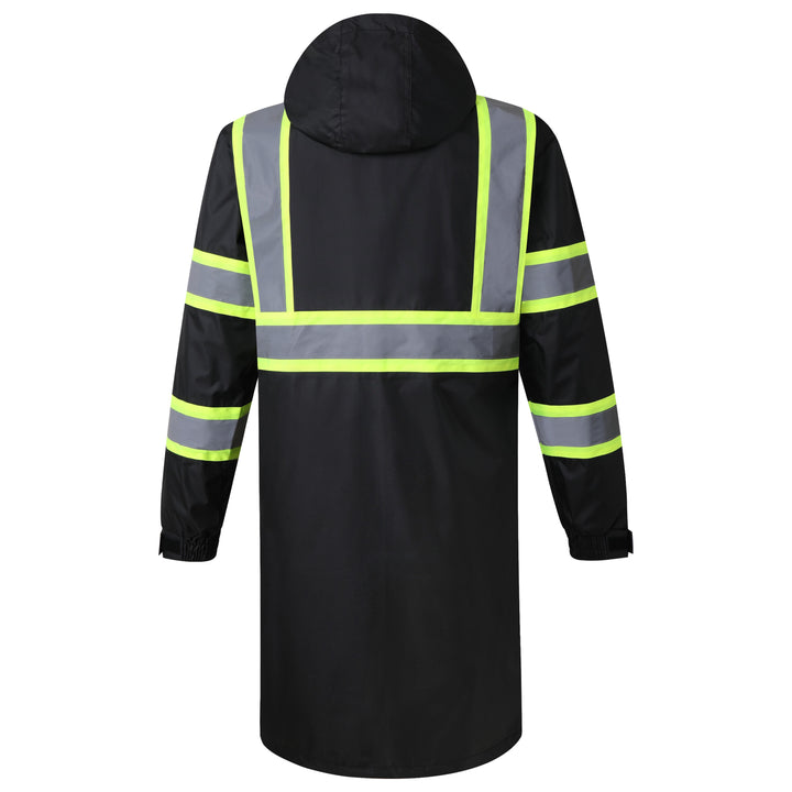 JKSafety Hi-Vis Reflective Safety Rain Gear, Waterproof Long Rain Jacket (JKR119)