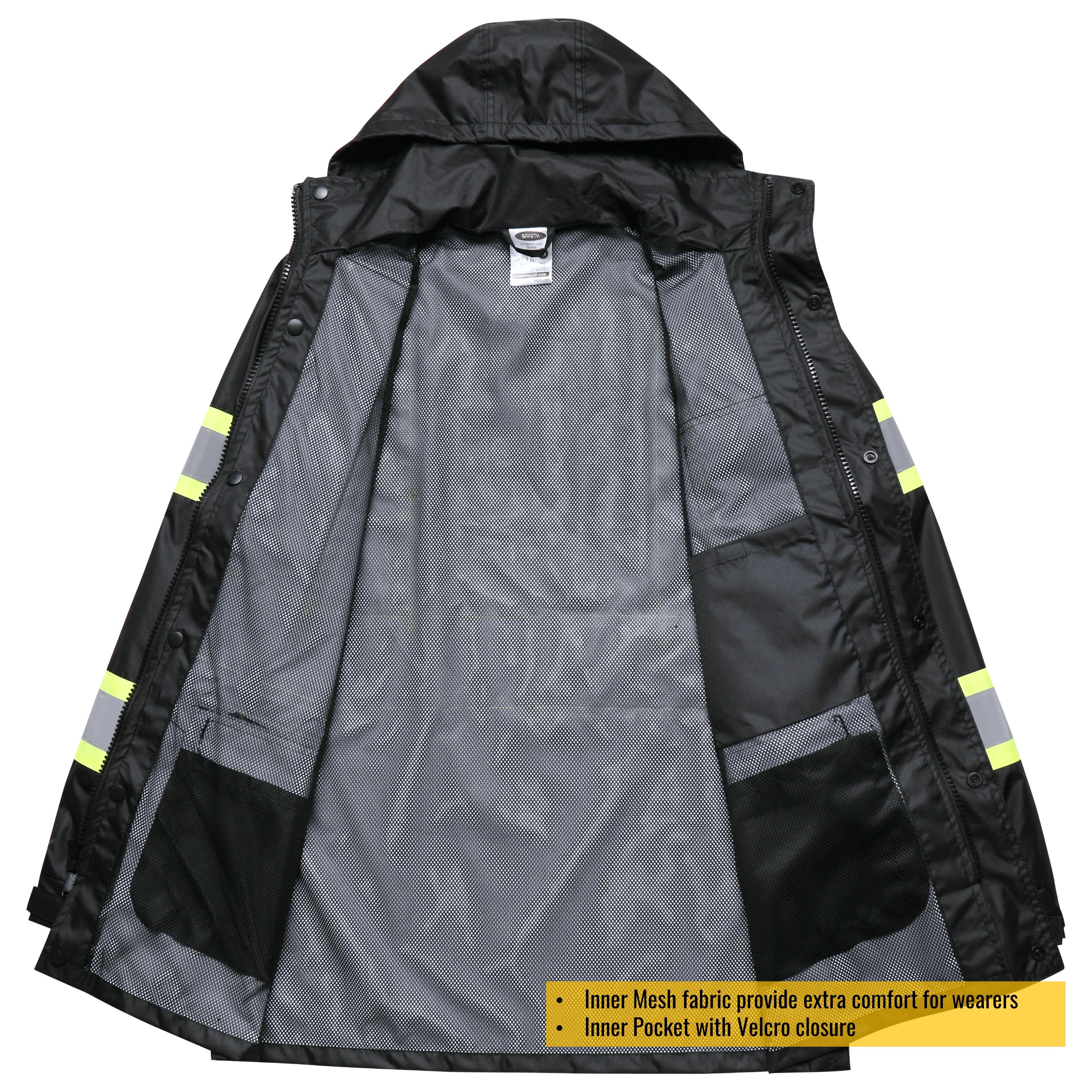 JKSafety Hi-Vis Rain Gear, Waterproof Reflective Rain Jacket and Pants