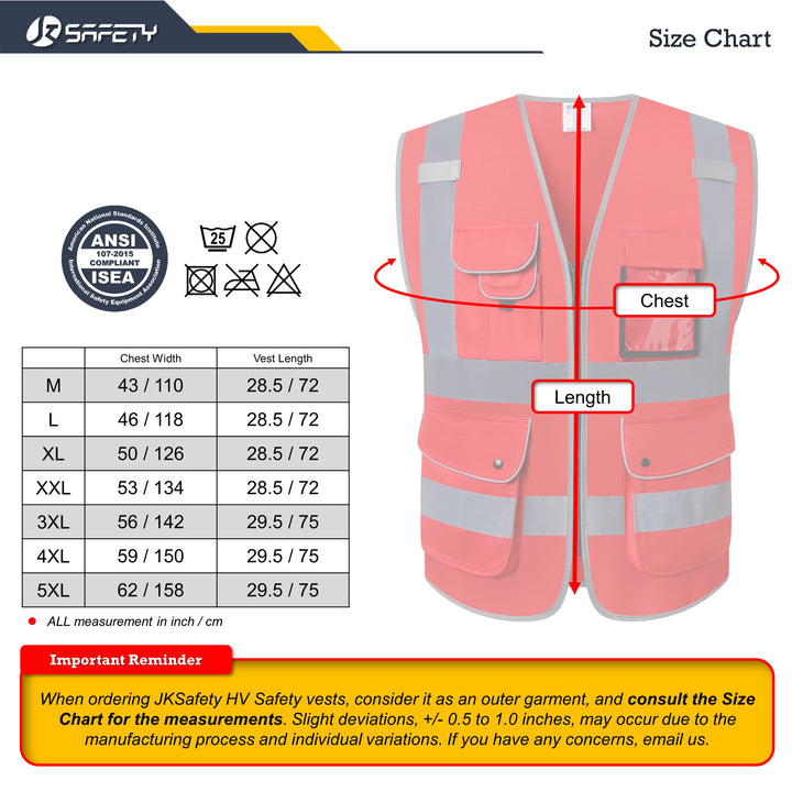 JKSafety 9 Pockets Hi-Vis Reflective Safety Vest (JK150)