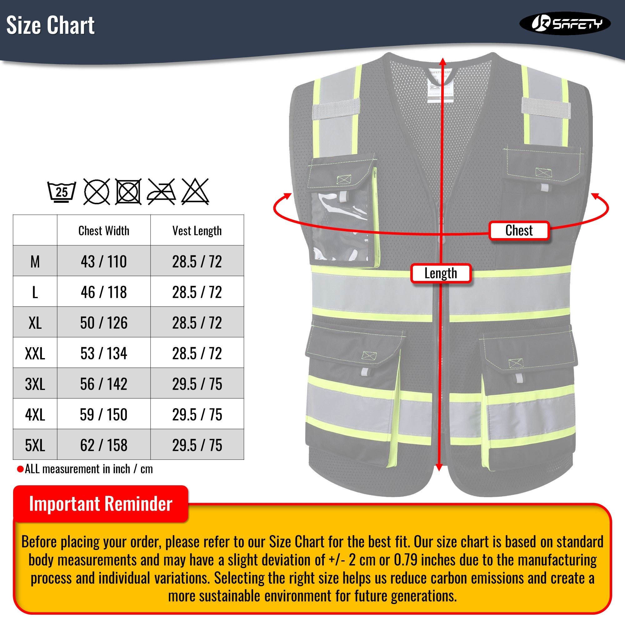 JKSafety 8 Pockets Two-Tone Mesh Hi-Vis Reflective Safety Vests
