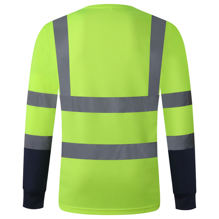 JKSafety Hi-Vis Reflective Safety Shirts with Long Sleeve, Black Bttom(JKT078)