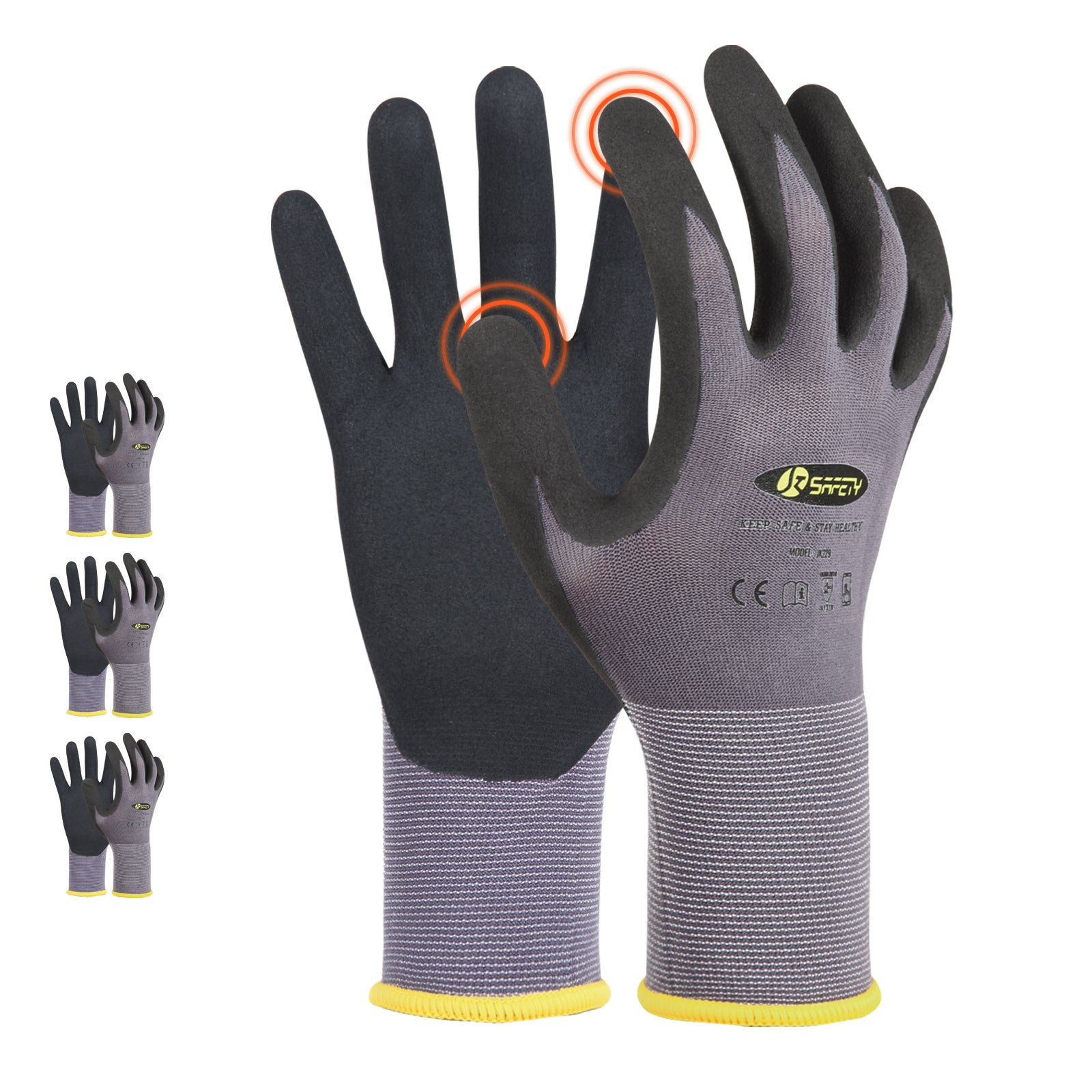 JKSafety Safety Utility Work Gloves (Multi-Pack)