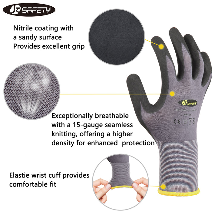 JKSafety Safety Utility Work Gloves (Multi-Pack)