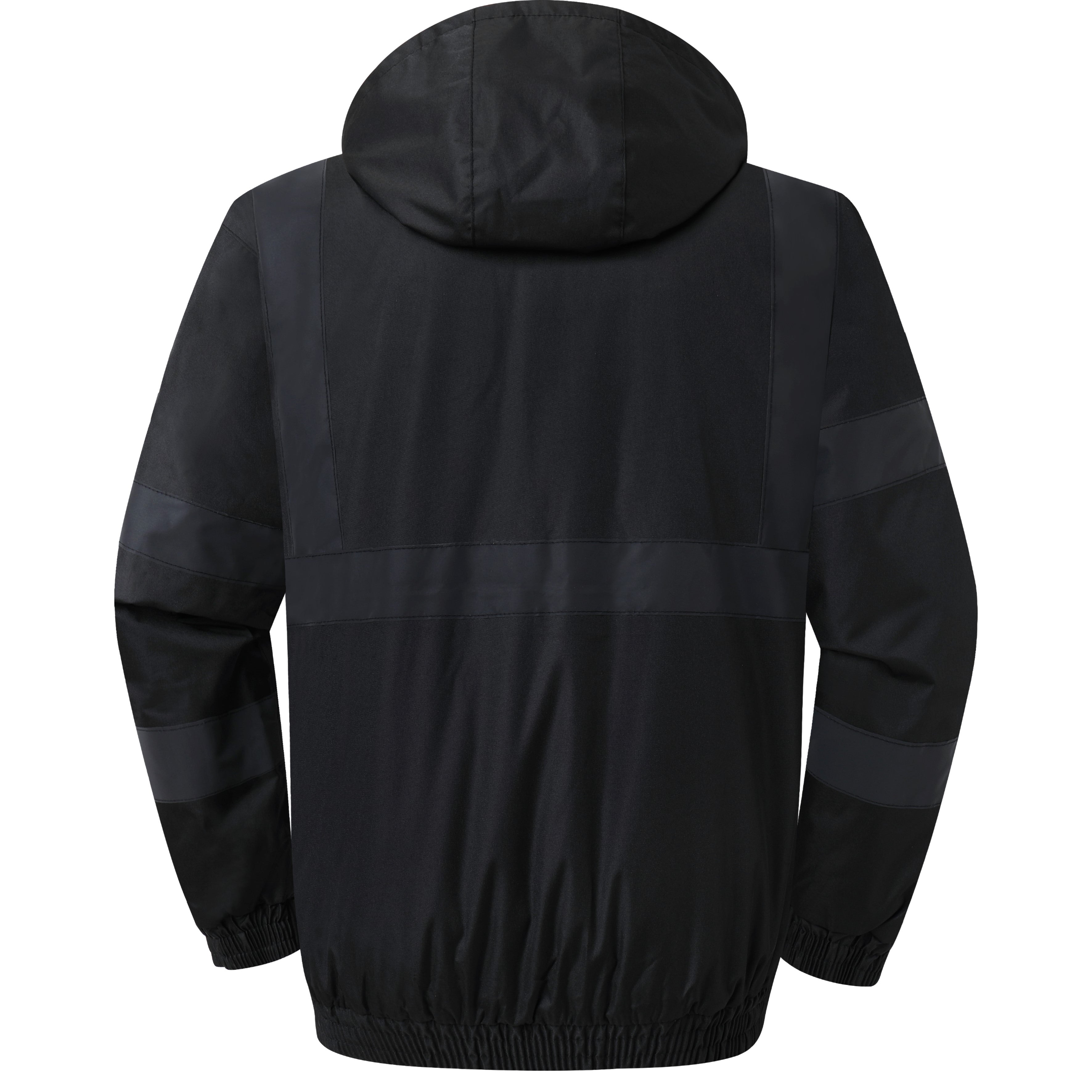 JKSafety Winter Hi-Vis Reflective Safety Jacket, Waterproof, 6 Pockets