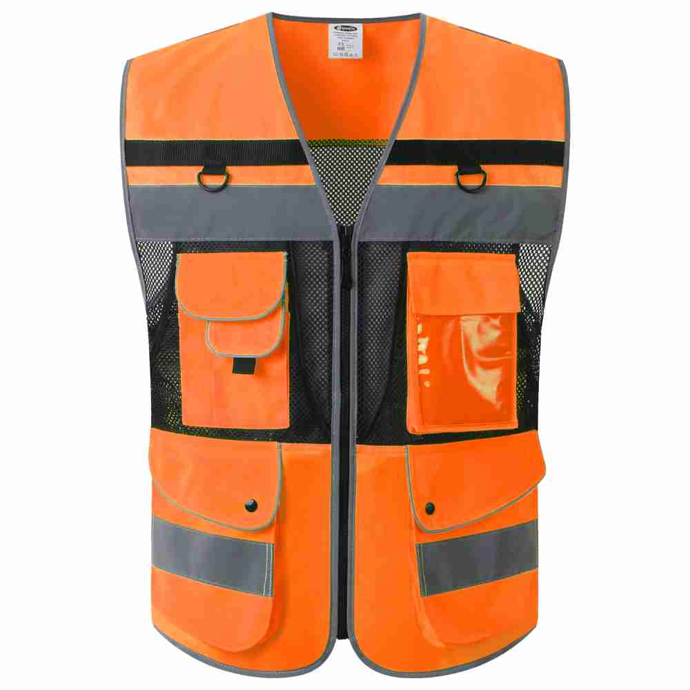 JKSafety 12 Pockets Hi-Vis Reflective Safety Vest