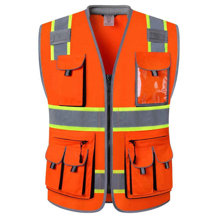 JKSafety 10 Pockets Two-Tone Hi-Vis Reflective Safety Vest (JK089)