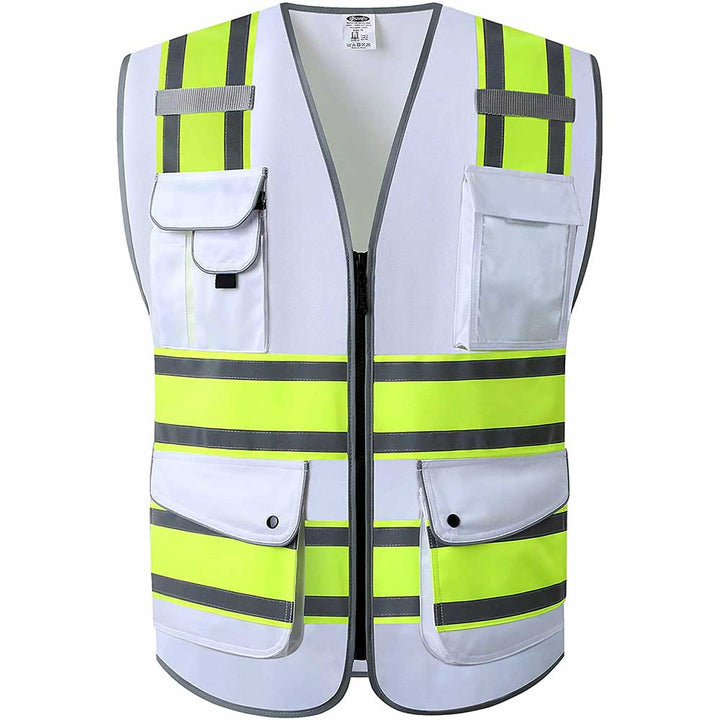 JKSafety 9 Pockets Two-Tone Hi-Vis Reflective Safety Vest (JK901)
