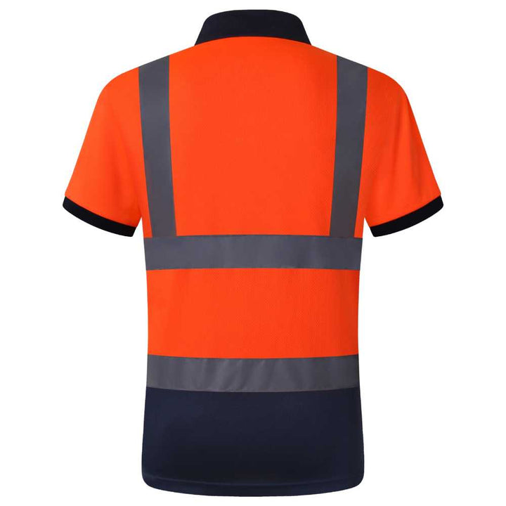 JKSafety Hi-Vis Safety Polo Shirt Short Sleeve, Black Bottom (JKP066)