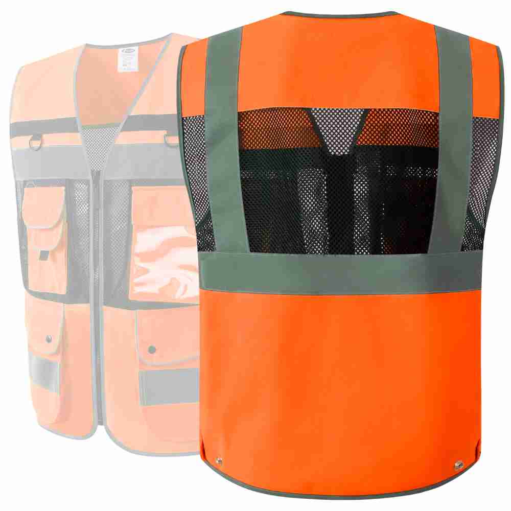JKSafety 12 Pockets Hi-Vis Reflective Safety Vest