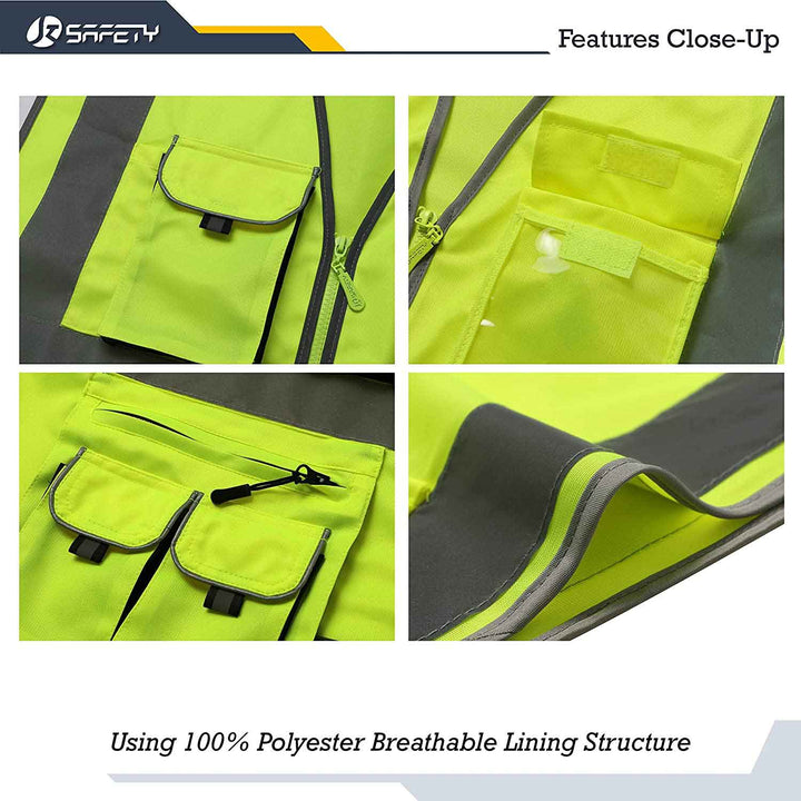JKSafety 10 Pockets Hi-Vis Reflective Safety Vest (JK088)