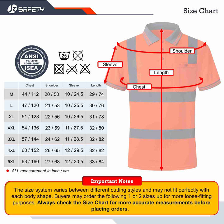 JKSafety Hi-Vis Safety Polo Shirt Short Sleeve (JKP066)