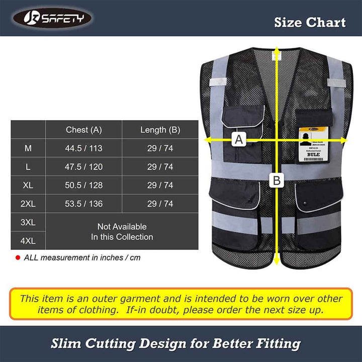 JKSafety 9 Pockets Mesh Hi-Vis Reflective Safety Vest (JK110)