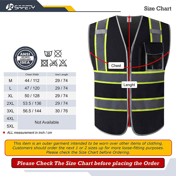 JKSafety 3 Pockets Mesh Two-Tone Hi-Vis Reflective Safety Vest (JK099)