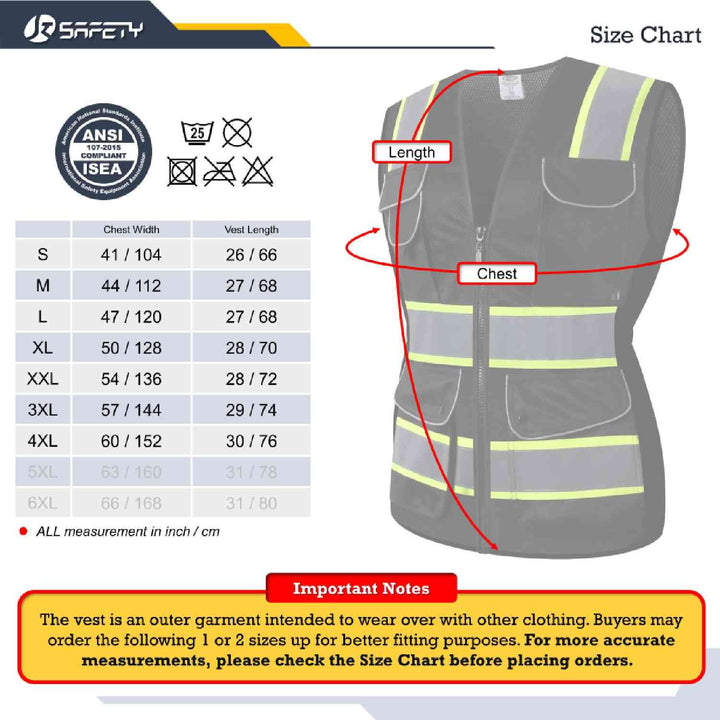 JKSafety 9 Pockets Women Mesh Two-Tone Hi-Vis Reflective Safety Vest (JK168)