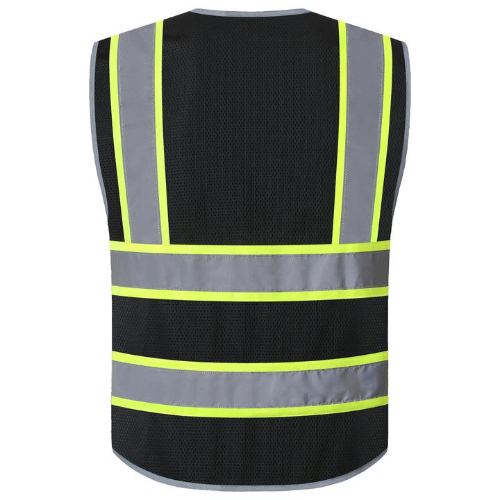 JKSafety Chaleco de seguridad reflectante de alta visibilidad con 10 bolsillos (JK088)